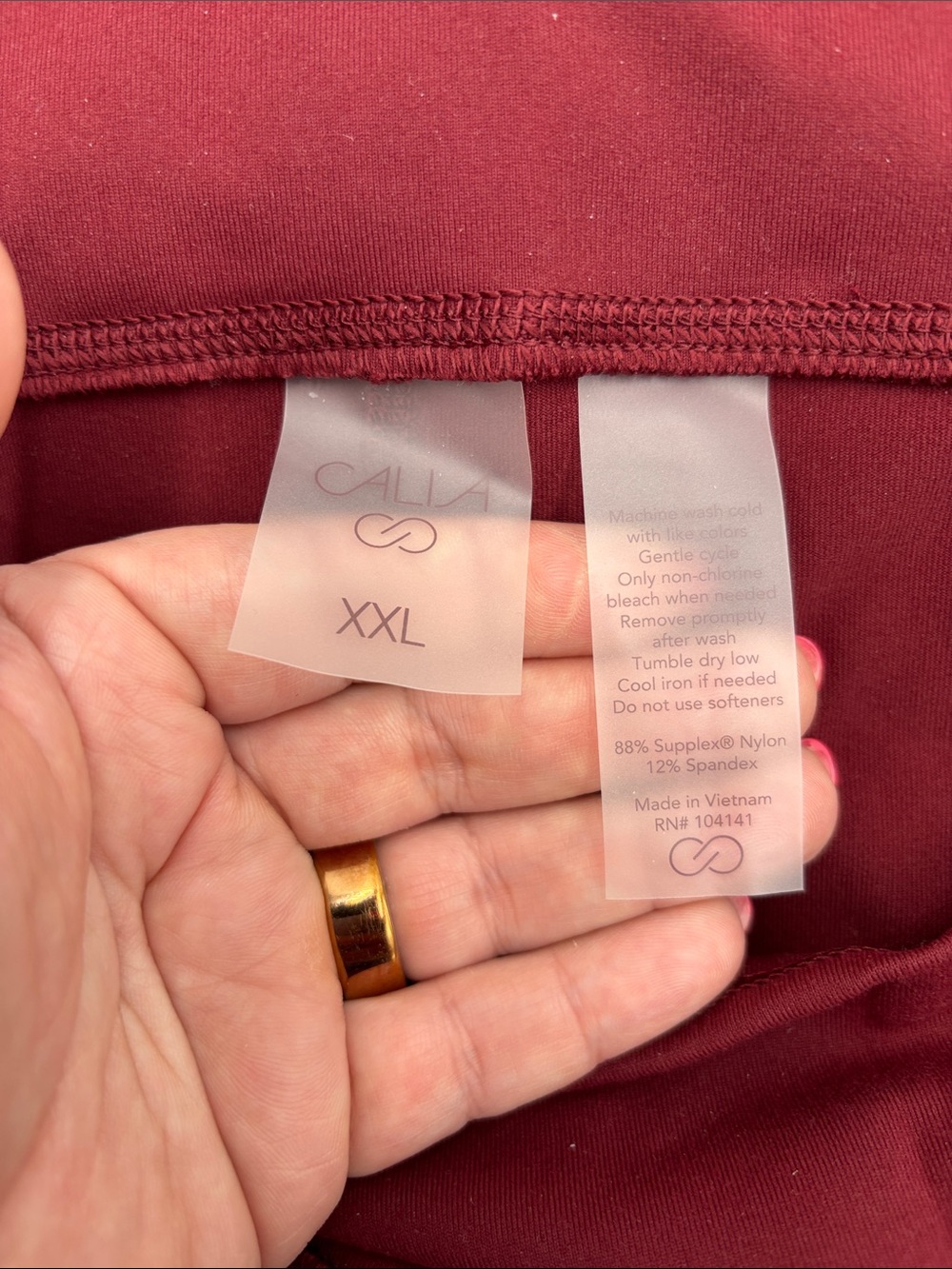 CALIA Essential Full Length Leggings in Deep Merlot - Picture 5 of 7